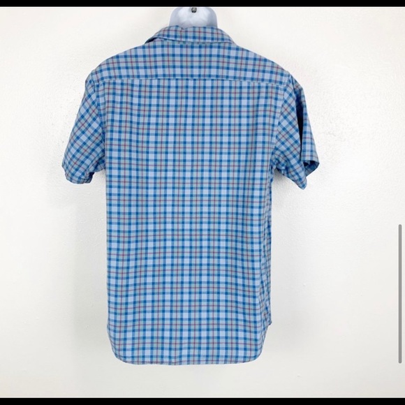 RVCA Blue Plaid Short Sleeve Button Down Shirt - Picture 4 of 5